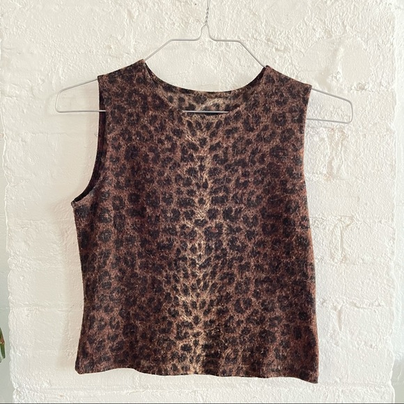 Vintage Leopard Print Mohair Crop Top - Picture 5 of 7